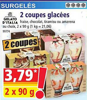 2 coupes glacées gelato d'italia