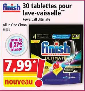 30 Tablettes Pour Lave-vaisselle Finish