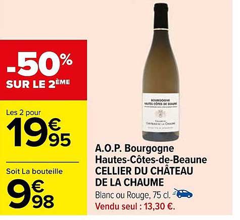 a.o.p. bourgogne hautes-côtes-de-beaune cellier du château de la chaume