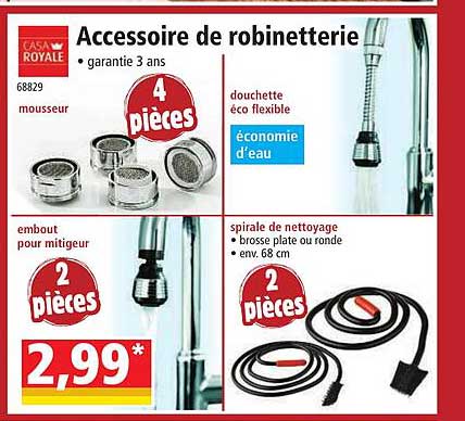 accessoire de robinetterie casa royale