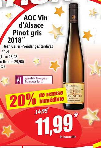 Aoc Vin D'alsace Pinot Gris 2018