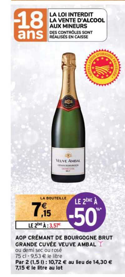 aop crémant de bourgogne brut grande cuvée veuve ambal