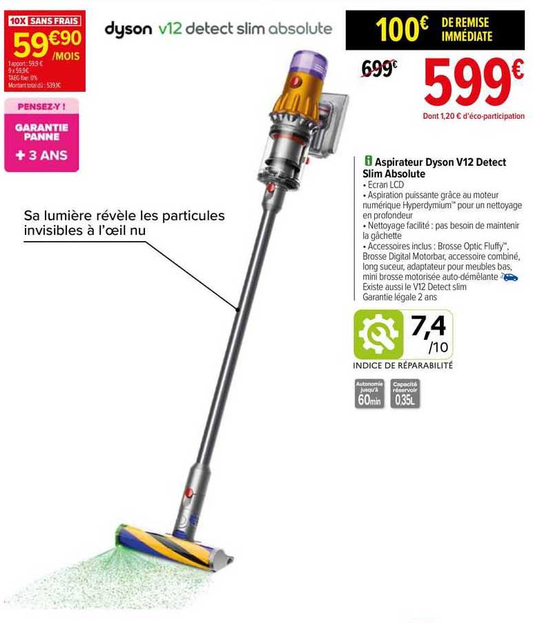 aspirateur dyson v12 detect slim absolute