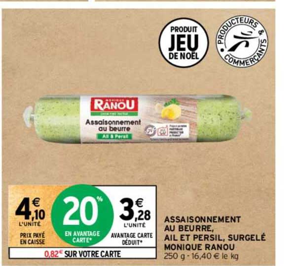 assaisonnement au beurre, ail et persil, surgelé monique ranou