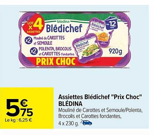 assiettes blédichef "prix choc" blédina