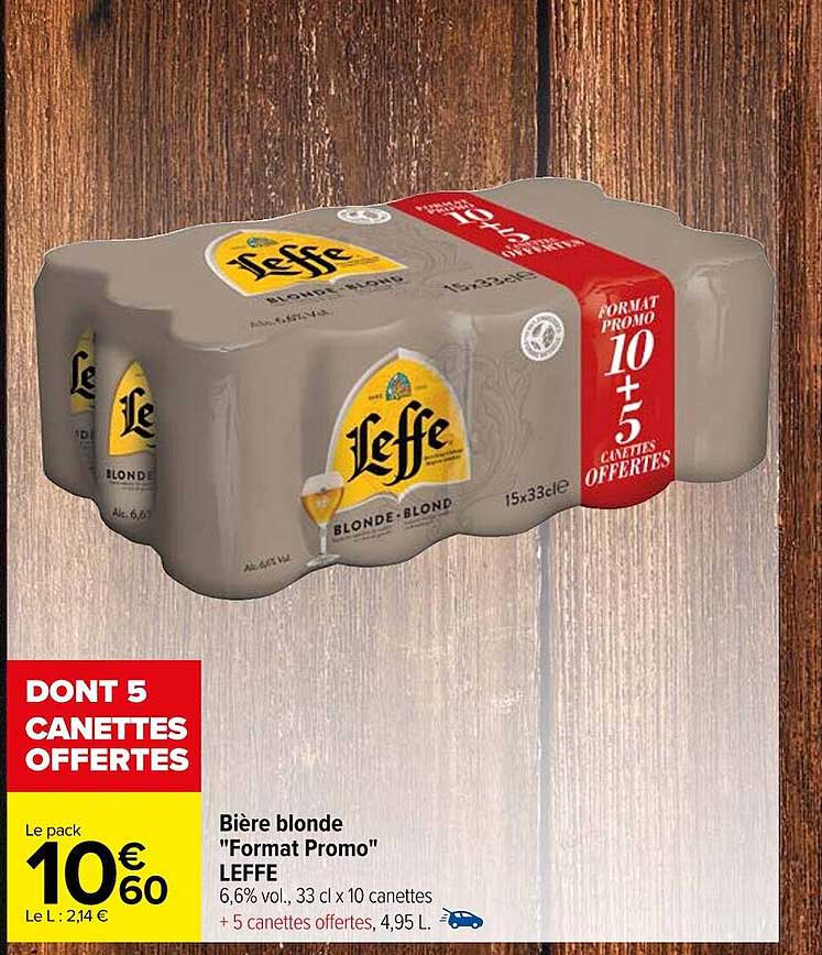 bière blonde "format promo" leffe