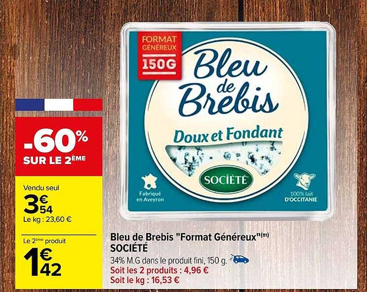 Bleu De Brebis "format Généreux" Société