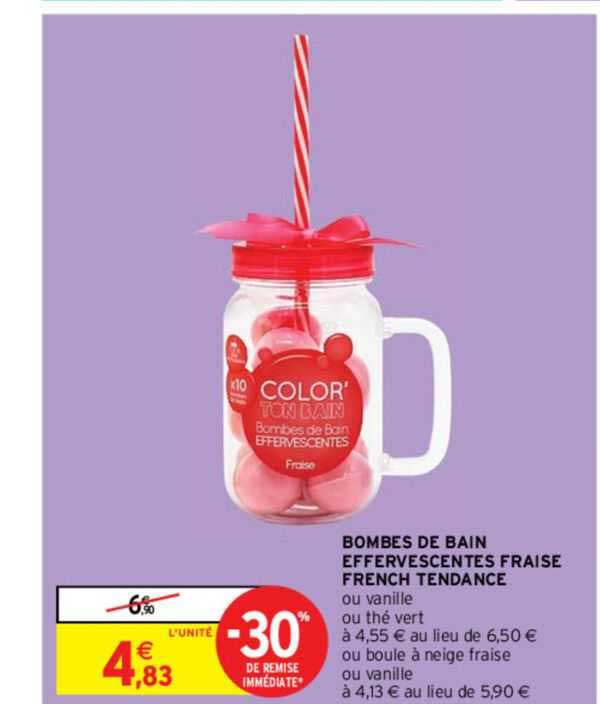 bombes de bain effervescentes fraise french tendance