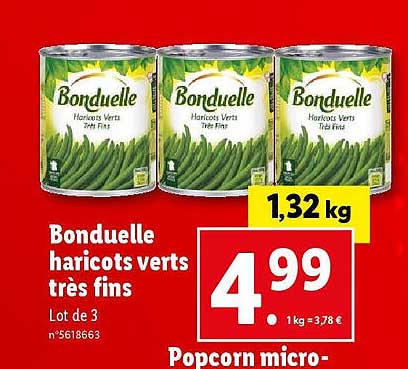 bonduelle haricots verts très fins