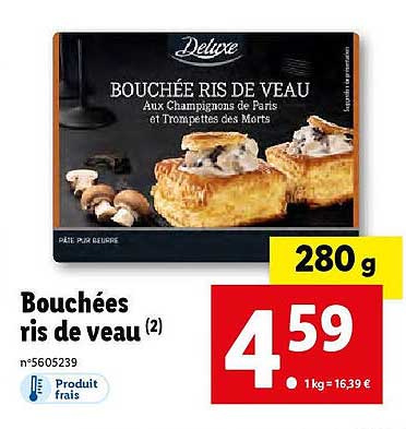 bouchées ris de veau deluxe