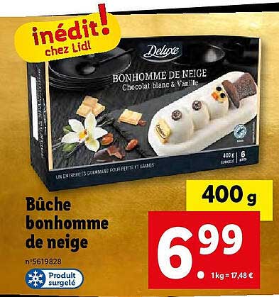 bûche bonhomme de neige deluxe