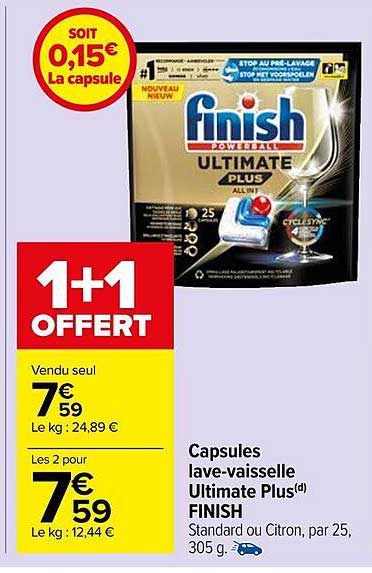 capsules lave-vaisselle ultimate plus finish