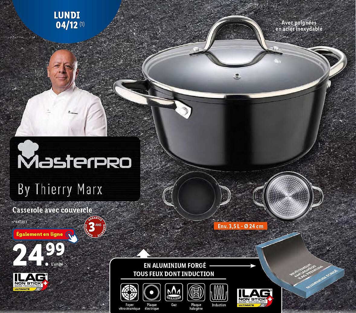casserole avec couvercle masterpro by thierry marx