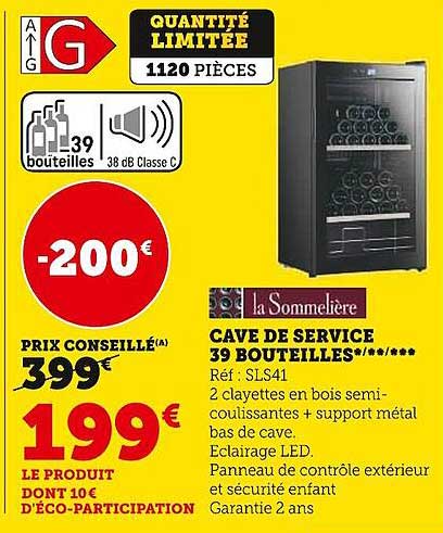 cave de service 39 bouteilles la sommelière