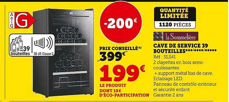 cave de service 39 bouteilles la sommelière