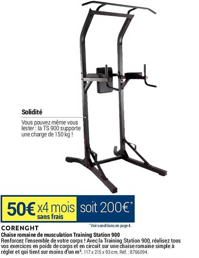 chaise romaine de musculation training station 900 corenght