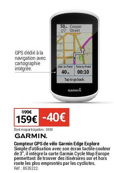 compteur gps de vélo garmin edge explore