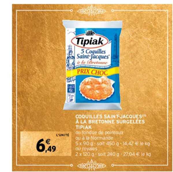 coquilles saint-jacques à la bretonne surgelées tipiak