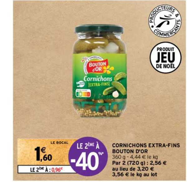 cornichons extra-fins bouton d'or