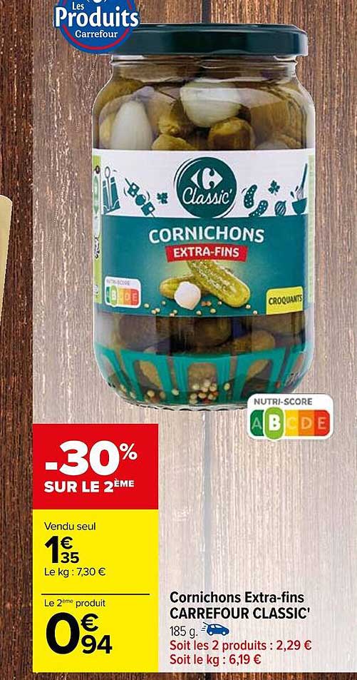 cornichons extra-fins carrefour classic'