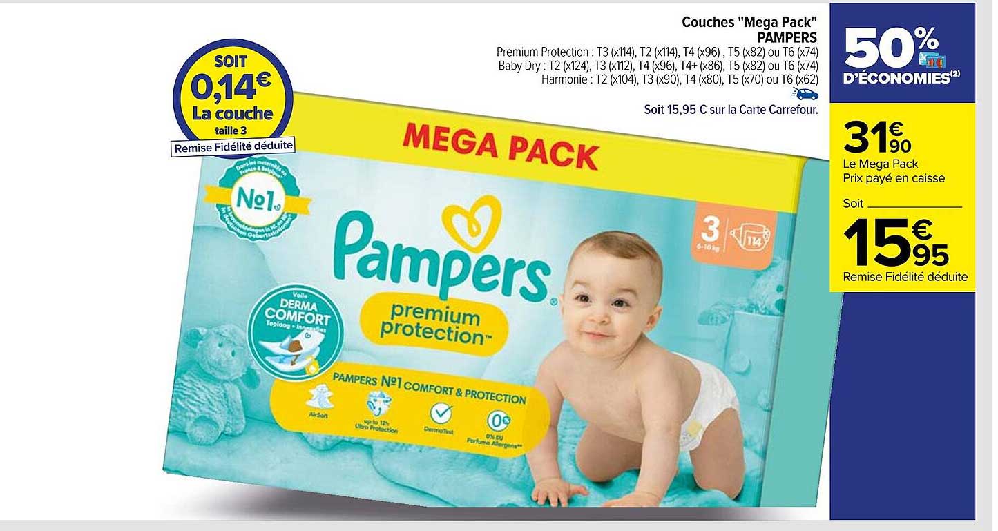 Couches "mega Pack" Pameprs