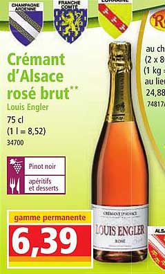 crémant d'alsace rosé brut louis engler