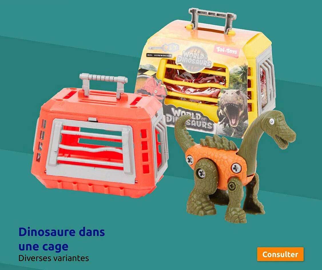 dinosaure dans une cage