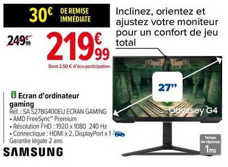 écran d'ordinateur gaming samsung