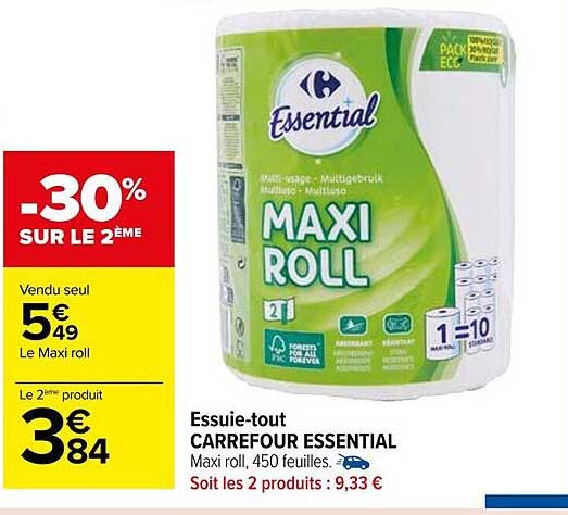 essuie-tout carrefour essential