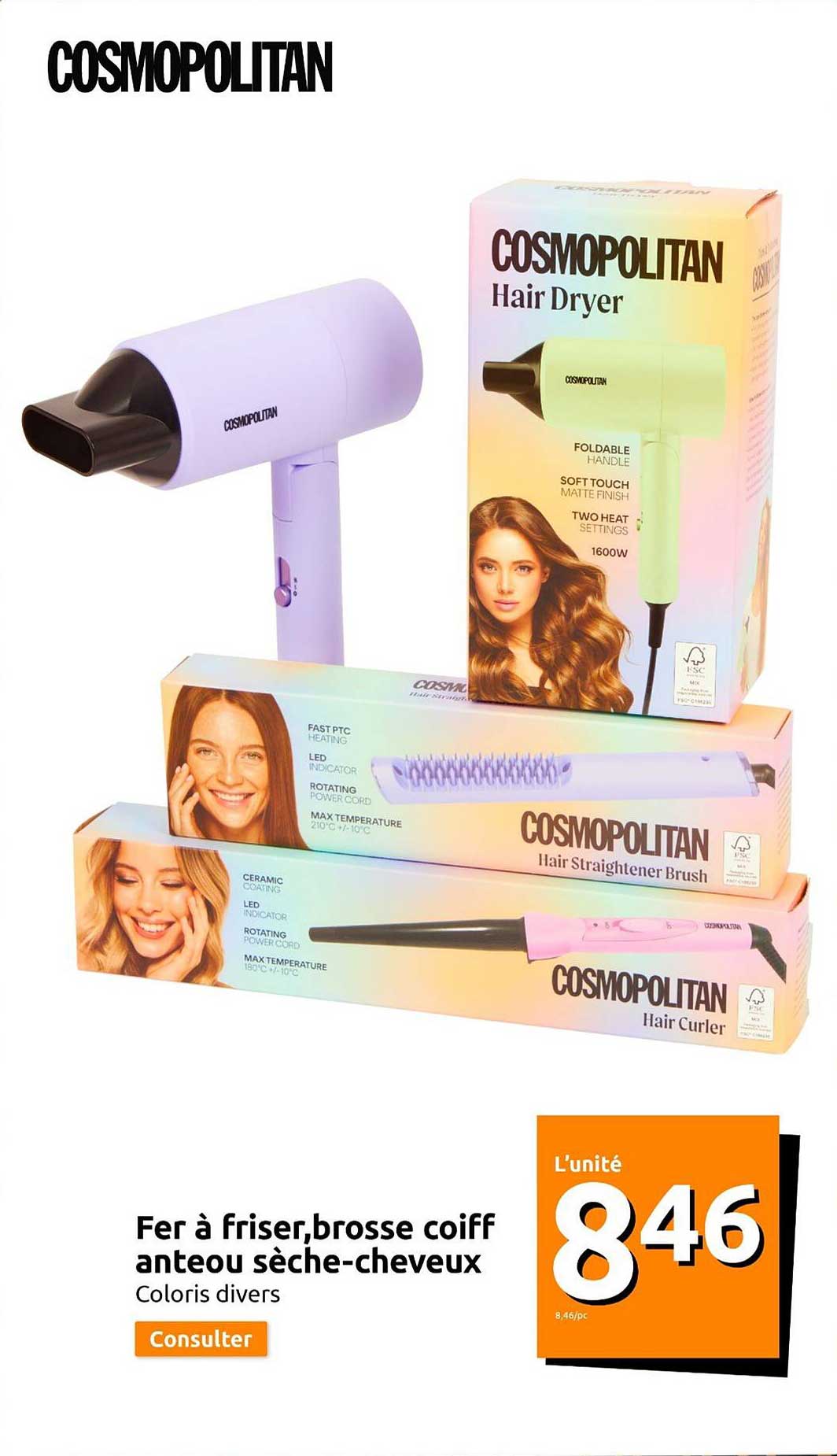 fer à friser, brosse coiff anteou sèche-cheveux