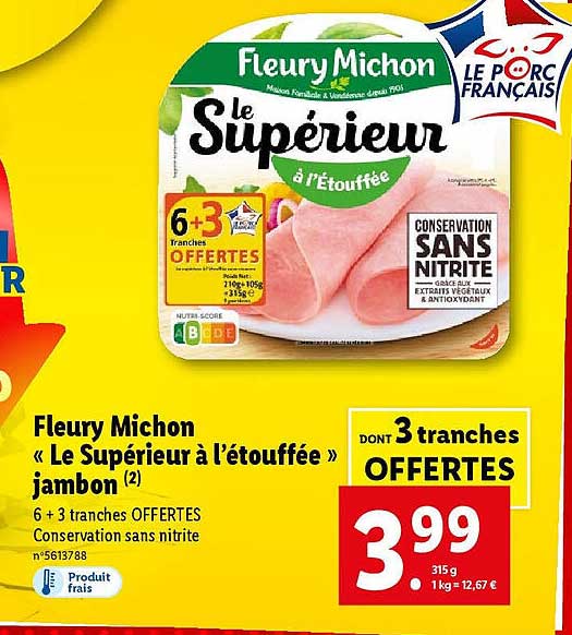 fleury michon «le supérieur à l'étouffée» jambon