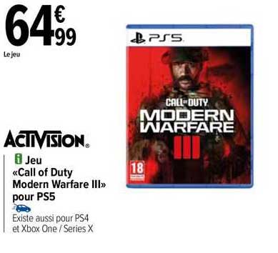 jeu «call of duty modern warfare III» pour ps5