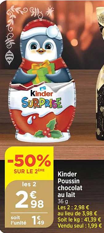 kinder poussin chocolat au lait