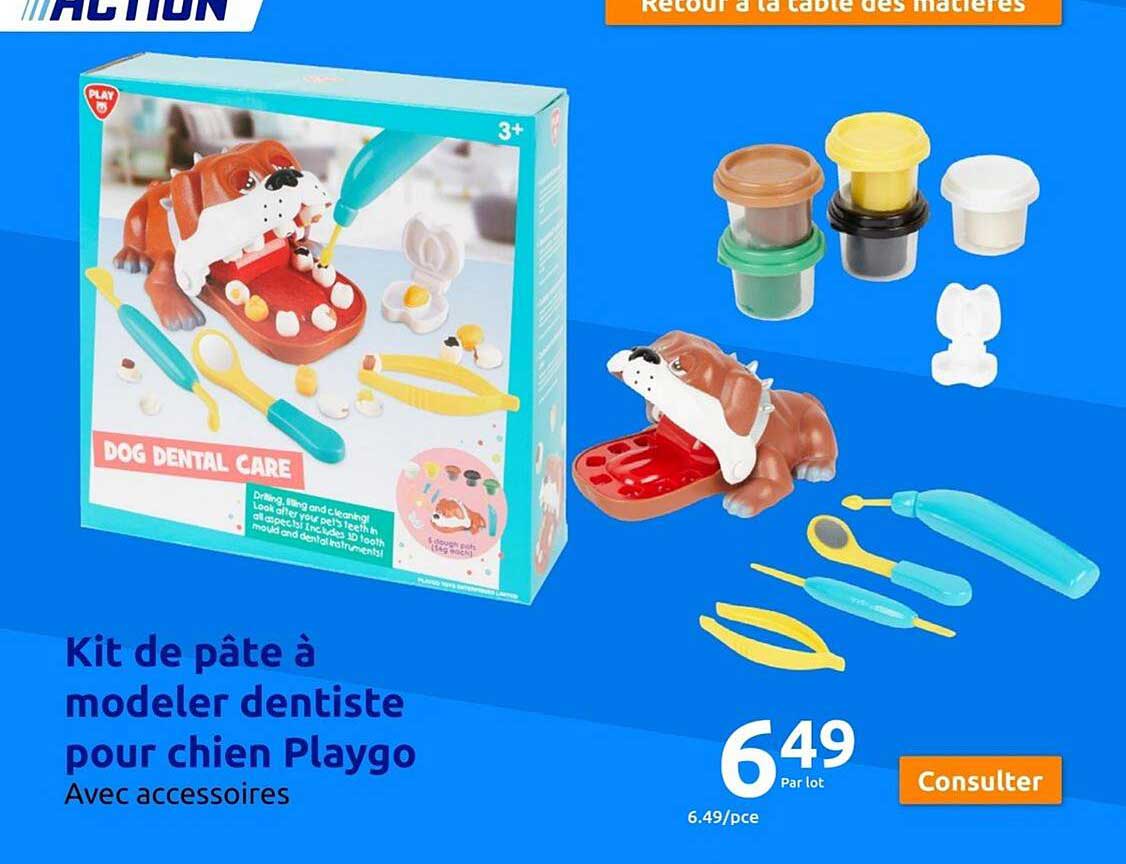 Kit De Pâte à Modeler Dentiste Pour Chien Playgo