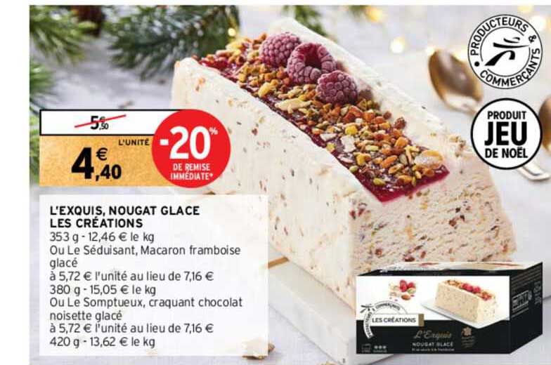 L'exquis, Nougat Glacé Les Créations