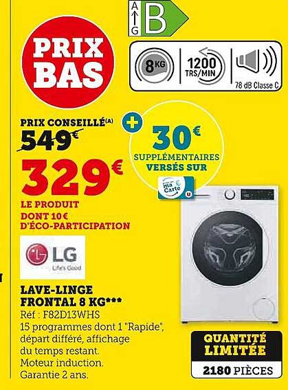 lave-linge frontal 8 kg lg