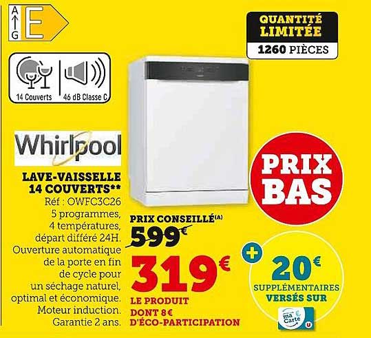 lave-vaisselle 14 couverts whirlpool