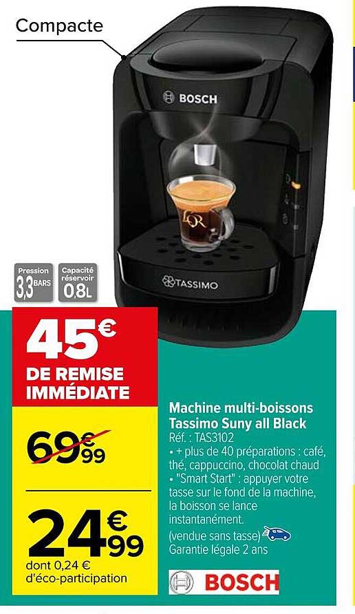 machine multi-boissons tassimo suny all black