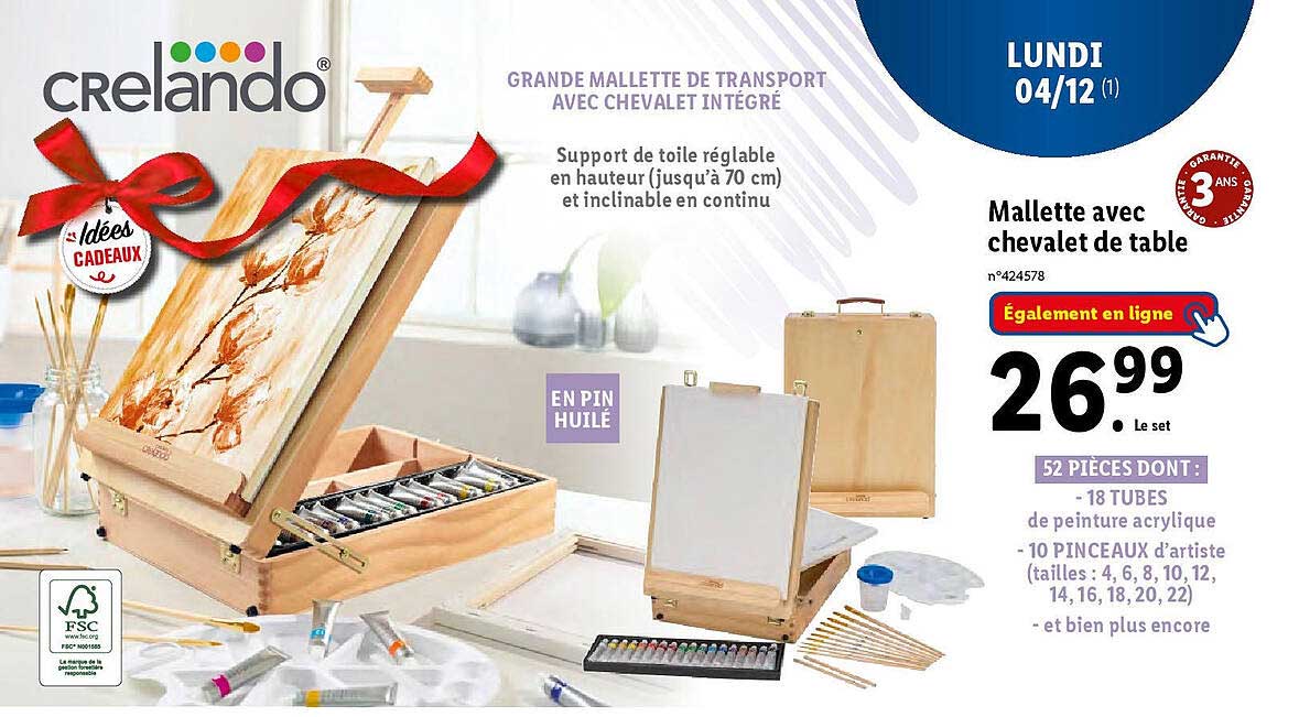 Mallette Avec Chevalet De Table Crelando