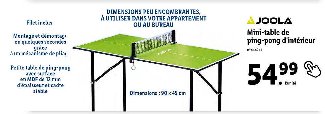 Mini-table De Ping-pong D'intérieur Joola