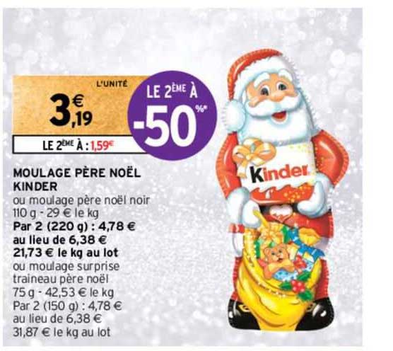 moulage père noël kinder