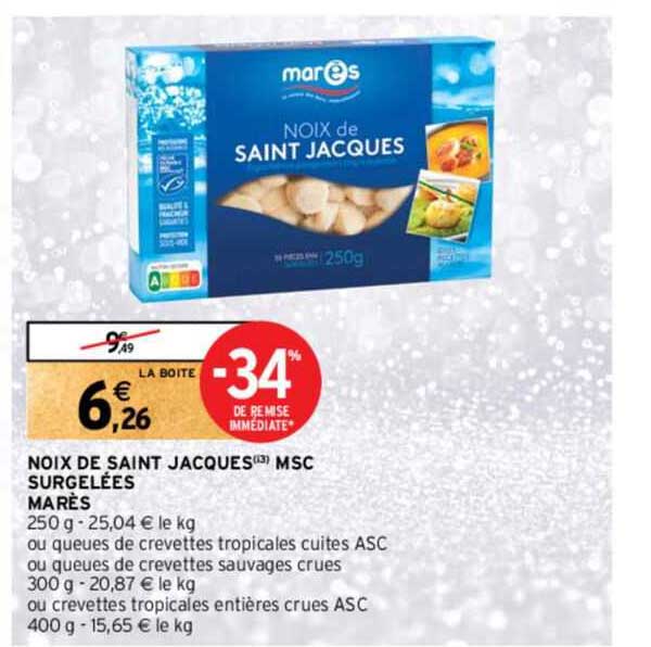 noix de saint jacques msc surgelées marès