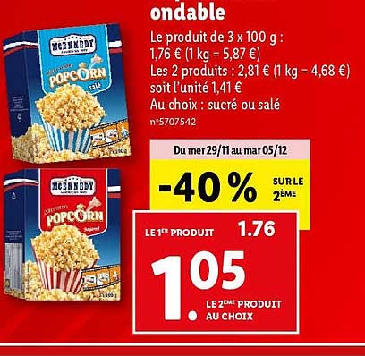 popcorn micro-ondable mcennedy