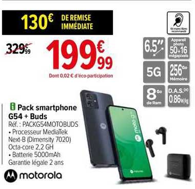 pack smartphone g54 + buds