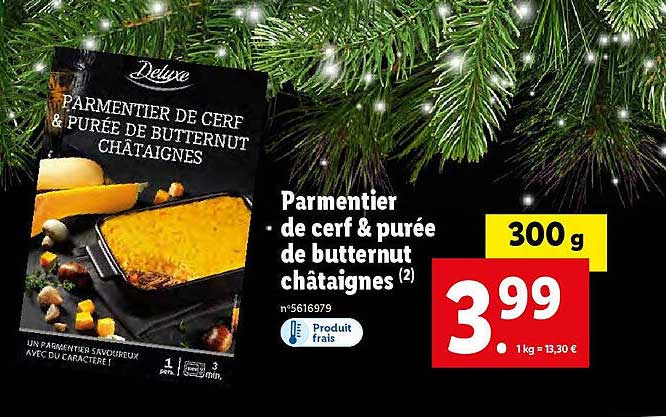 parmentier de cerf & purée de butternut châtaignes