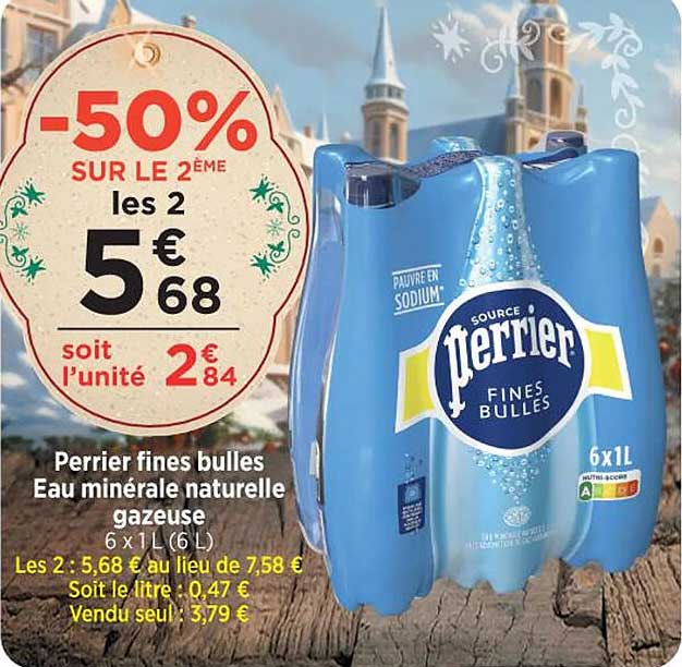 Perrier Fines Bulles Eau Minérale Naturelle Gazeuse