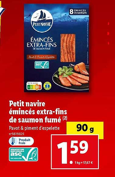 Petit Navire émincés Extra-fins De Saumon Fumé