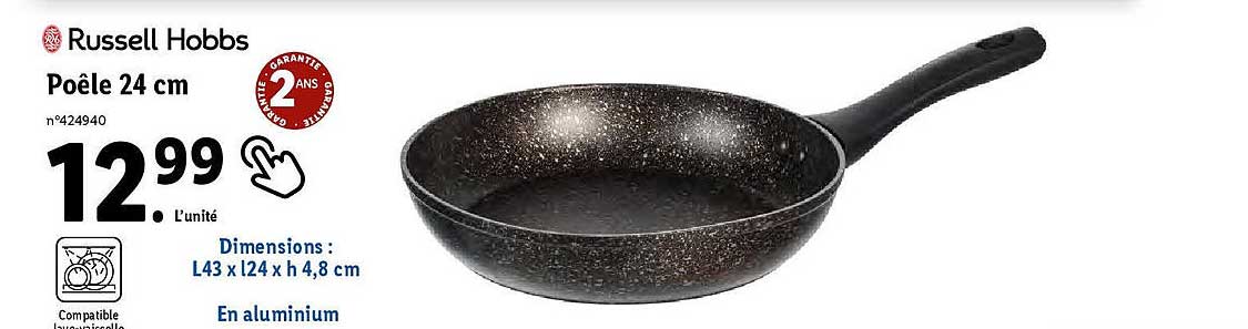 poêle 24 cm russell hobbs