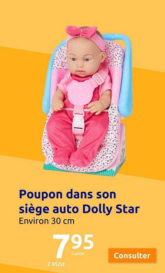 poupon dans son siège auto dolly star
