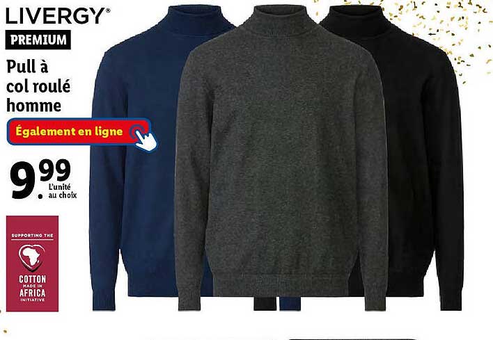 pull à col roulé homme livergy premium